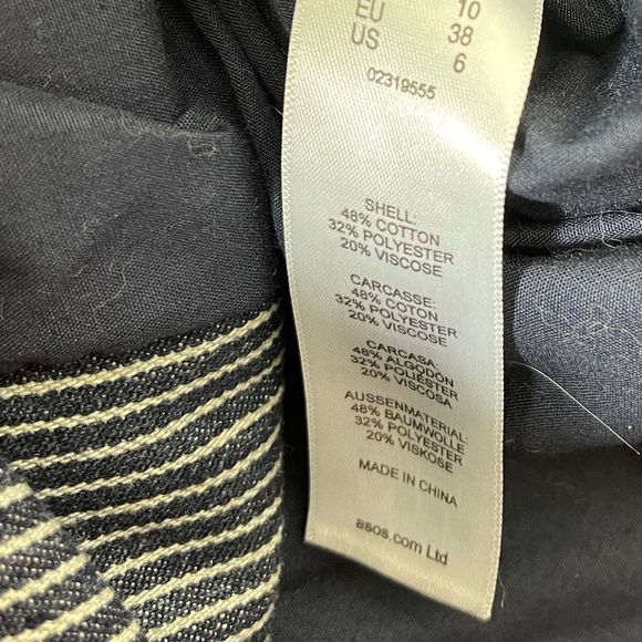 ASOS Blue Striped Trench Coat - Picture 4 of 5